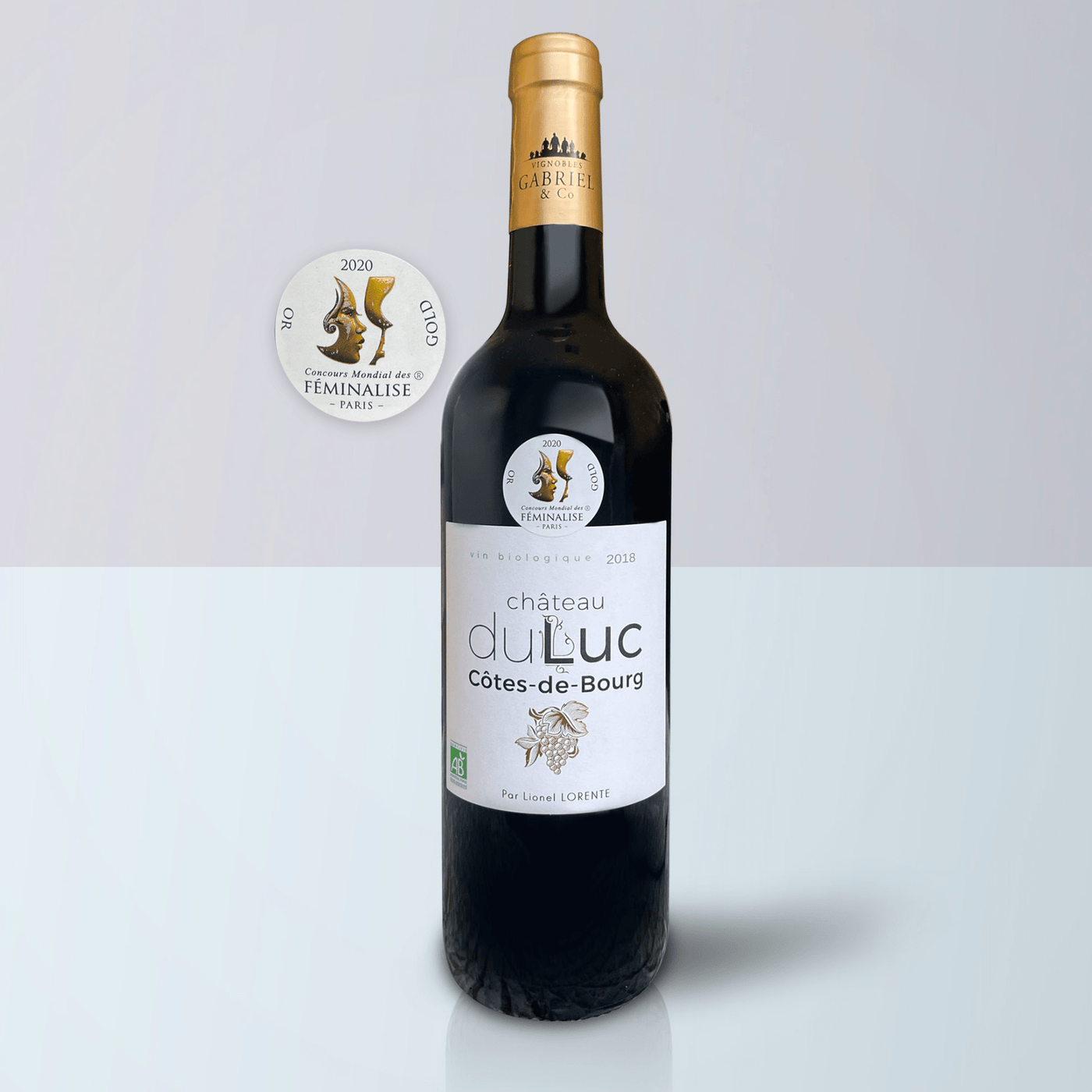 Du luc organix bordeaux french wine, front bottle